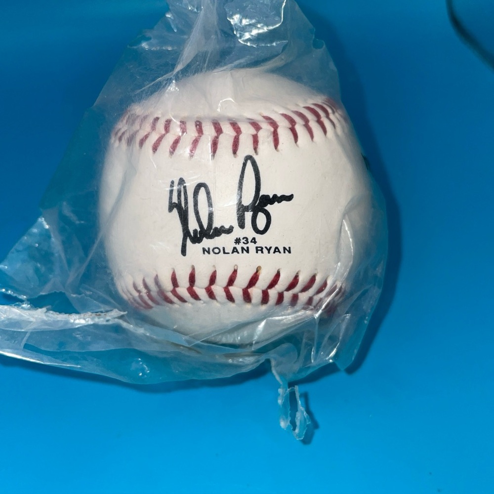 Nolan Ryan #34 Commemorative Signed Autographed Baseball Facsimile NEW SEALED